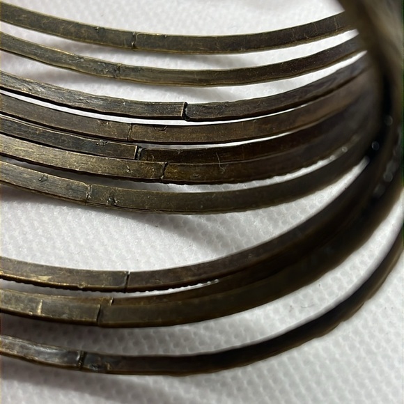 Womens Gold and Sliver Tone Stack Bangle Bracelets - Picture 3 of 16